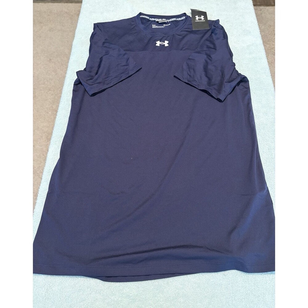 Under Armour Mens Small Team Knockout Tee Navy Blue Loose Fit Training Shirt NWT